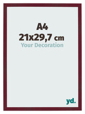 Bilderrahmen 21x29 7 cm A4 Weinrot Gewischt MDF Bologna Vorne Messe | Yourdecoration.de
