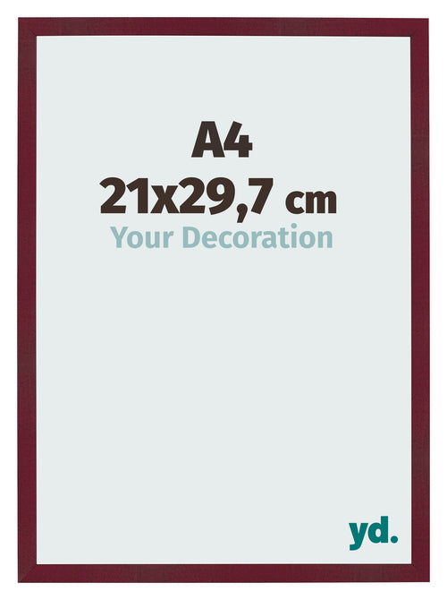 Bilderrahmen 21x29 7 cm A4 Weinrot Gewischt MDF Bologna Vorne Messe | Yourdecoration.de