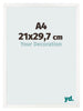 Bilderrahmen 21x29 7 cm A4 Weiss Hochglanz MDF Bologna Vorne Messe | Yourdecoration.de