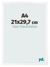 Bilderrahmen 21x29 7 cm A4 Weiss Matt MDF Bologna Vorne Messe | Yourdecoration.de