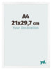 Bilderrahmen 21x29 7 cm A4 Weiss Matt MDF Bologna Vorne Messe | Yourdecoration.de