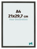 Bilderrahmen 21x29 7cm A4 Antrazit MDF Bologna Vorne Messe | Yourdecoration.de