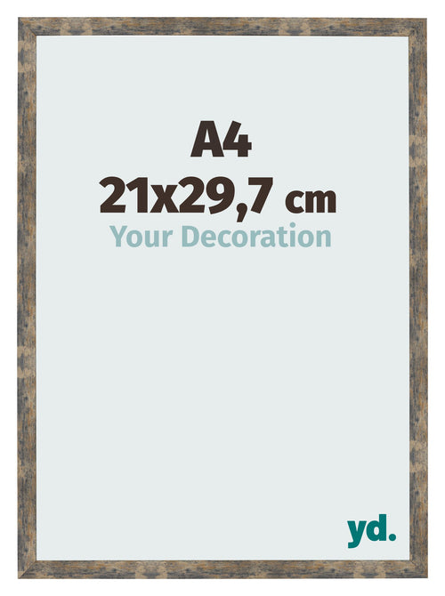 Bilderrahmen 21x29 7cm A4 Blau Gold Meliert MDF Bologna Vorne Messe | Yourdecoration.de