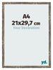 Bilderrahmen 21x29 7cm A4 Blau Gold Meliert MDF Bologna Vorne Messe | Yourdecoration.de
