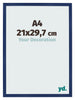 Bilderrahmen 21x29 7cm A4 Dunkelblau Gewischt MDF Bologna Vorne Messe | Yourdecoration.de