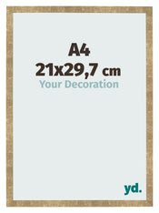 Bilderrahmen 21x29 7cm A4 Gold Antik MDF Bologna Vorne Messe | Yourdecoration.de