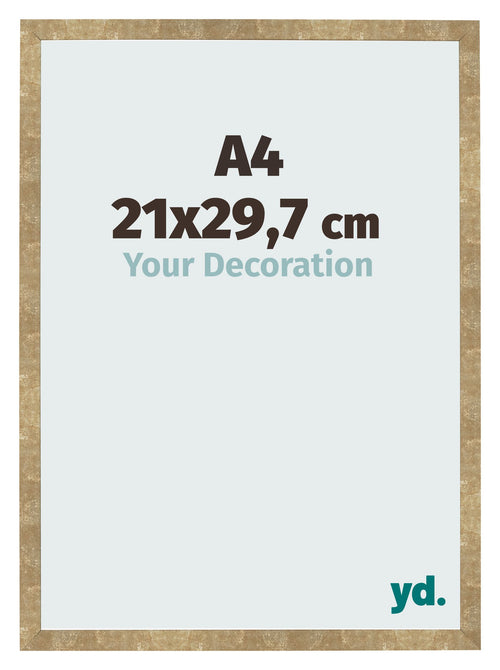 Bilderrahmen 21x29 7cm A4 Gold Antik MDF Bologna Vorne Messe | Yourdecoration.de