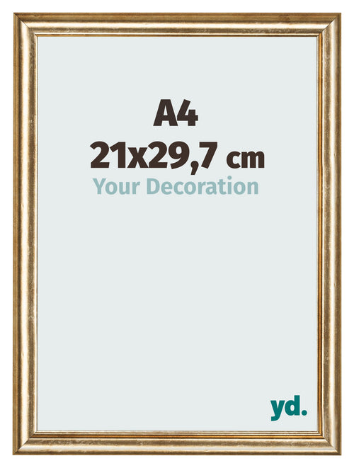 Bilderrahmen 21x29 7cm A4 Gold Antik MDF Lazio Vorne Messe | Yourdecoration.de