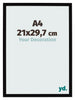 Bilderrahmen 21x29 7cm A4 Schwarz Hochglanz MDF Bologna Vorne Messe | Yourdecoration.de