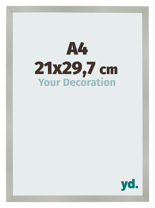 Bilderrahmen 21x29 7cm A4 Silber Matt MDF Bologna Vorne Messe | Yourdecoration.de