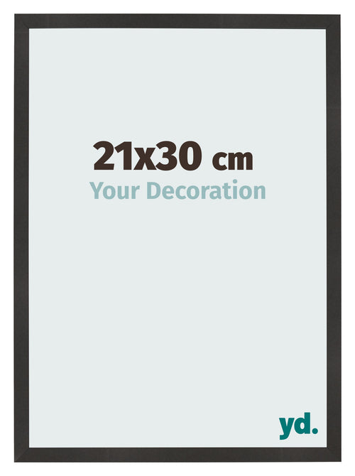 Bilderrahmen 21x30 cm Schwarz Matt MDF Bologna Vorne Messe | Yourdecoration.de