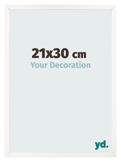 Bilderrahmen 21x30 cm Weiss Hochglanz MDF Bologna Vorne Messe | Yourdecoration.de