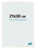 Bilderrahmen 21x30 cm Weiss Hochglanz MDF Bologna Vorne Messe | Yourdecoration.de