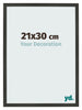 Bilderrahmen 21x30cm Antrazit MDF Bologna Vorne Messe | Yourdecoration.de
