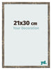 Bilderrahmen 21x30cm Blau Gold Meliert MDF Bologna Vorne Messe | Yourdecoration.de