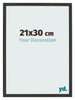 Bilderrahmen 21x30cm Schwarz Gemasert MDF Bologna Vorne Messe | Yourdecoration.de