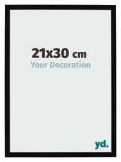 Bilderrahmen 21x30cm Schwarz Hochglanz MDF Bologna Vorne Messe | Yourdecoration.de