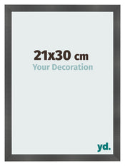 Bilderrahmen 21x30cm Schwarz Silber Poliert MDF Pisa Vorne Messe | Yourdecoration.de