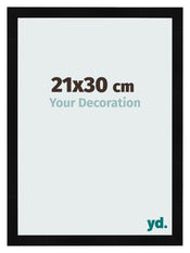 Bilderrahmen 21x30cm Schwarz Silber Poliert MDF Pisa Vorne Messe | Yourdecoration.de