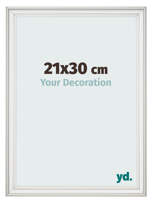 Bilderrahmen 21x30cm Weiss Gewischt MDF Lazio Vorne Messe | Yourdecoration.de