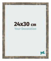 Bilderrahmen 24x30cm Blau Gold Meliert MDF Bologna Vorne Messe | Yourdecoration.de