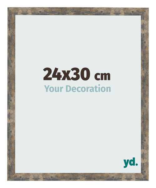 Bilderrahmen 24x30cm Blau Gold Meliert MDF Bologna Vorne Messe | Yourdecoration.de