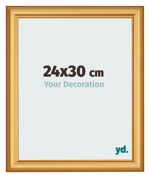 Bilderrahmen 24x30cm Gold Matt MDF Lazio Vorne Messe | Yourdecoration.de