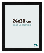 Bilderrahmen 24x30cm Schwarz Silber Poliert MDF Pisa Vorne Messe | Yourdecoration.de