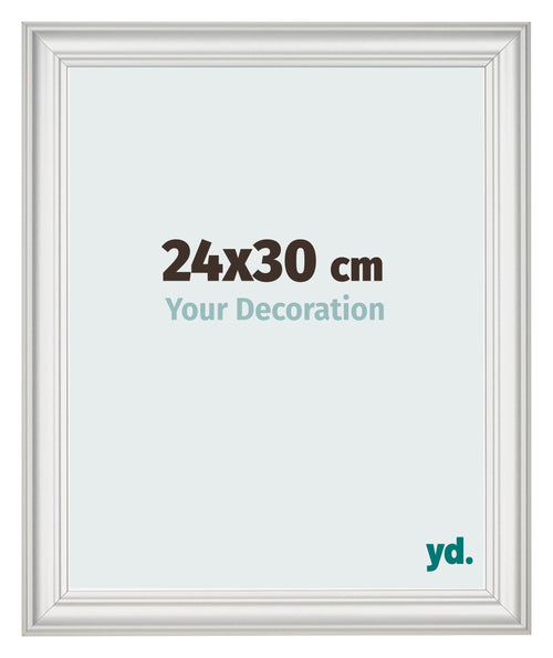 Bilderrahmen 24x30cm Weiss Gewischt MDF Lazio Vorne Messe | Yourdecoration.de