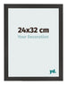 Bilderrahmen 24x32 cm Schwarz Matt MDF Bologna Vorne Messe | Yourdecoration.de