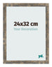 Bilderrahmen 24x32cm Blau Gold Meliert MDF Bologna Vorne Messe | Yourdecoration.de
