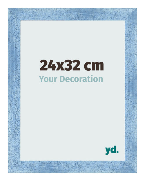 Bilderrahmen 24x32cm Hellblau Gewischt MDF Pisa Vorne Messe | Yourdecoration.de