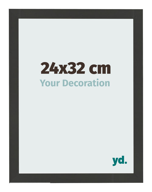 Bilderrahmen 24x32cm Schwarz Gemasert MDF Bologna Vorne Messe | Yourdecoration.de
