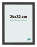 Bilderrahmen 24x32cm Schwarz Gemasert MDF Bologna Vorne Messe | Yourdecoration.de