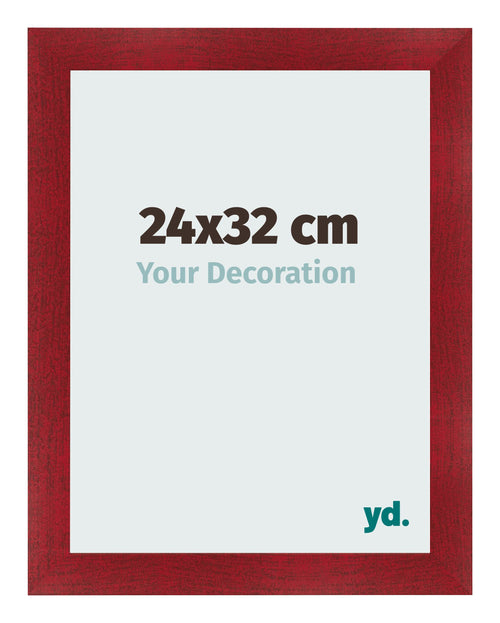 Bilderrahmen 24x32cm Weinrot Gewischt MDF Pisa Vorne Messe | Yourdecoration.de