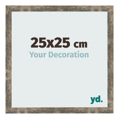 Bilderrahmen 25x25cm Blau Gold Meliert MDF Bologna Vorne Messe | Yourdecoration.de