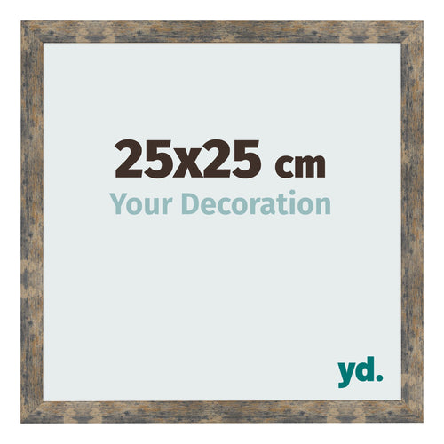 Bilderrahmen 25x25cm Blau Gold Meliert MDF Bologna Vorne Messe | Yourdecoration.de