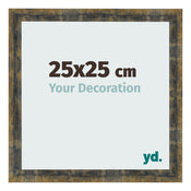 Bilderrahmen 25x25cm Blau Gold Meliert MDF Pisa Vorne Messe | Yourdecoration.de