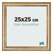 Bilderrahmen 25x25cm Gold Antik MDF Lazio Vorne Messe | Yourdecoration.de