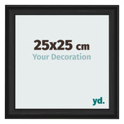 Bilderrahmen 25x25cm Schwarz Gemasert MDF Lazio Vorne Messe | Yourdecoration.de