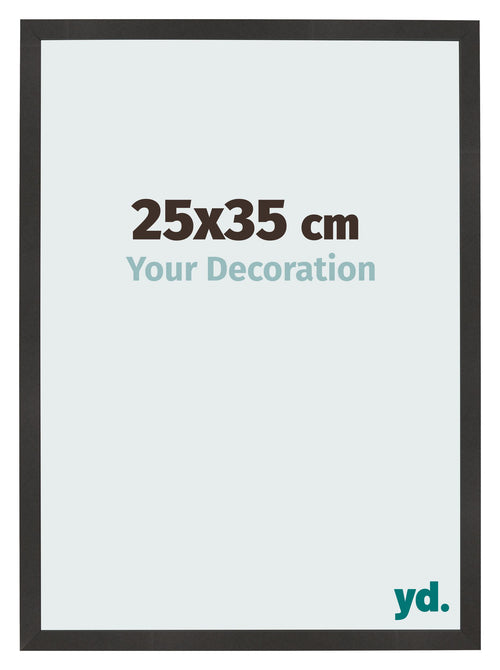 Bilderrahmen 25x35 cm Schwarz Matt MDF Bologna Vorne Messe | Yourdecoration.de