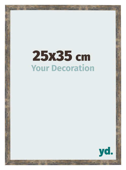 Bilderrahmen 25x35cm Blau Gold Meliert MDF Bologna Vorne Messe | Yourdecoration.de