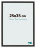Bilderrahmen 25x35cm Schwarz Gemasert MDF Bologna Vorne Messe | Yourdecoration.de