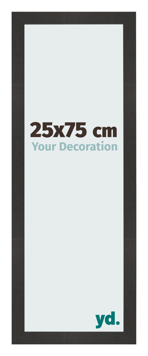 Bilderrahmen 25x75 cm Schwarz Matt MDF Bologna Vorne Messe | Yourdecoration.de