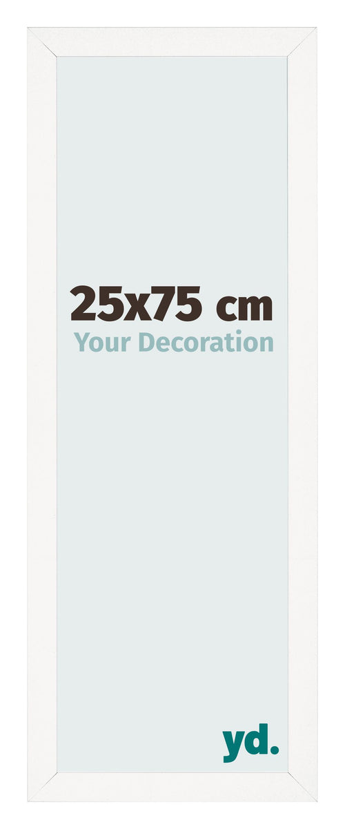 Bilderrahmen 25x75 cm Weiss Hochglanz MDF Bologna Vorne Messe | Yourdecoration.de