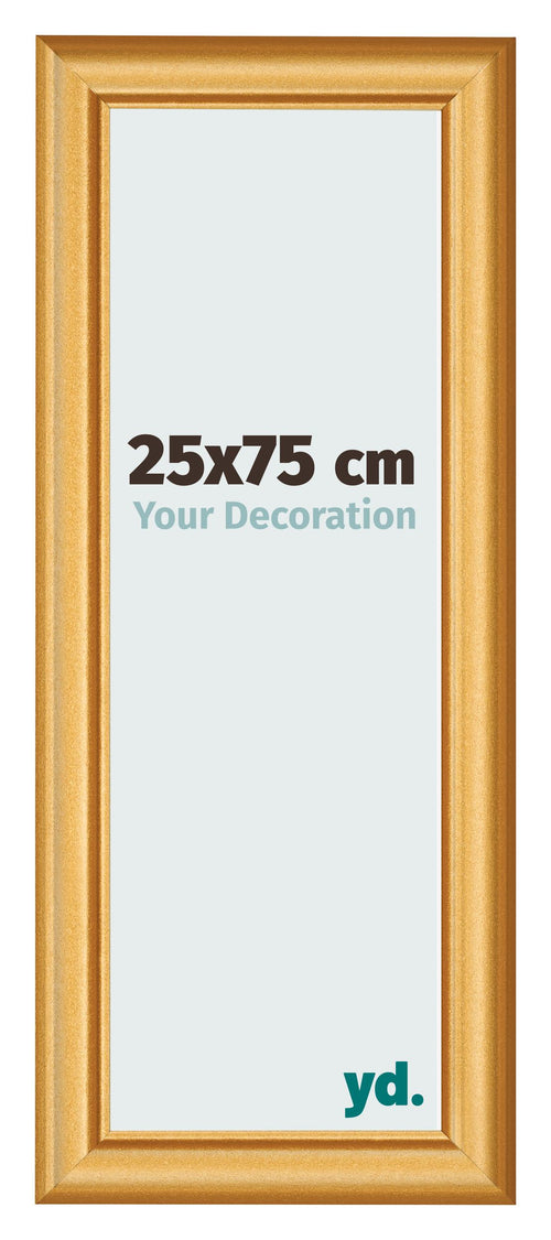 Bilderrahmen 25x75cm Gold Matt MDF Lazio Vorne Messe | Yourdecoration.de