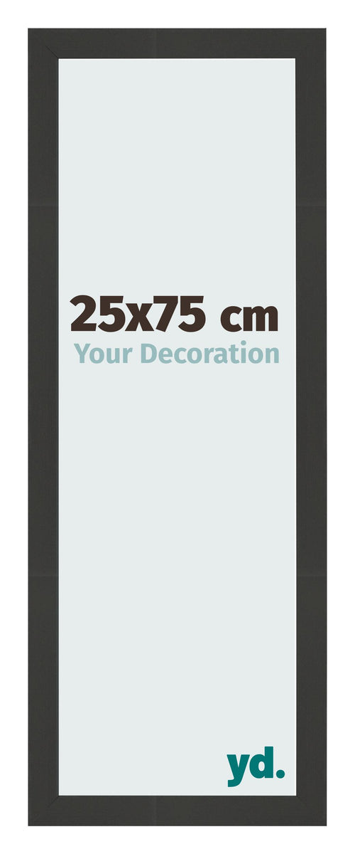 Bilderrahmen 25x75cm Schwarz Gemasert MDF Bologna Vorne Messe | Yourdecoration.de