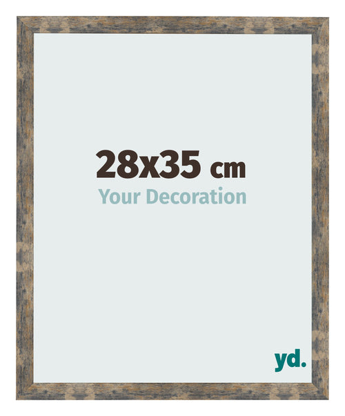 Bilderrahmen 28x35cm Blau Gold Meliert MDF Bologna Vorne Messe | Yourdecoration.de