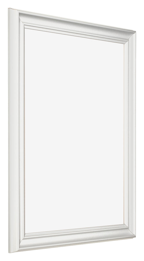 Bilderrahmen 28x35cm Weiss Gewischt MDF Lazio Vorne Schrag | Yourdecoration.de