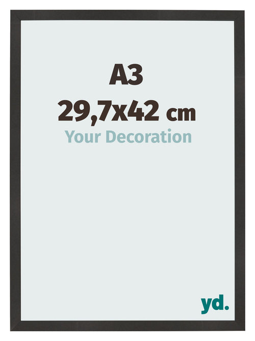 Bilderrahmen 29 7x42 cm A3 Schwarz Matt MDF Bologna Vorne Messe | Yourdecoration.de